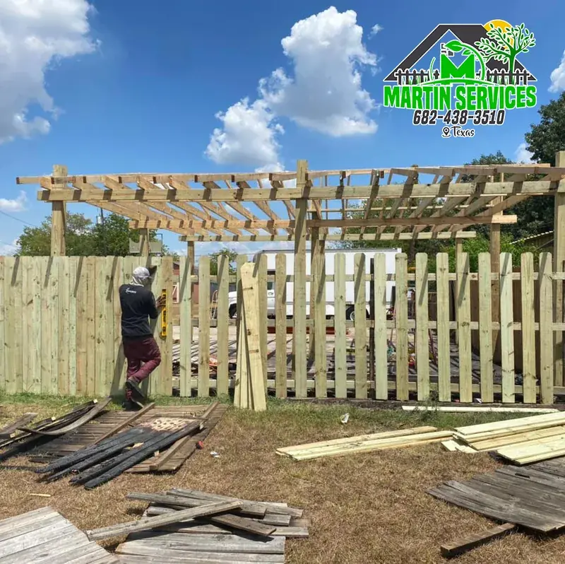 Before and after tree service project in Arlington TX